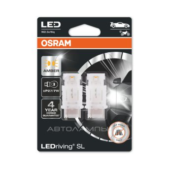 P27/7W 12V-LED (W2,5x16d) Amber 1.3W LEDriving SL 3 ���. (��.2��.) 3157DYP-02B