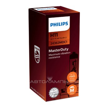 H11 24V- 70W (PGJ19-2) (вибростойкая) MasterDuty 24362MDC1