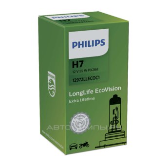 H7 12V- 55W (PX26d) (������. ���� ������) LongLife EcoVision 12972LLECOC1